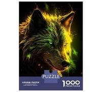 Rompecabezas para Adultos 1000 Fierce Wolf and Electric Rompecabezas para Adultos Juegos Relajantes Montaje De Patrones Regalos para Amigos Y Familiares 38x26cm/1000pcs