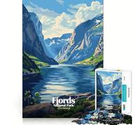 Rompecabezas para Adultos 1000 fiordos Parque Nacional Noruega Paisaje Arte de Borde Premium Juguete de Habilidades cognitivas Juego Casual Juego de cumpleaños Divertido (38x52cm)