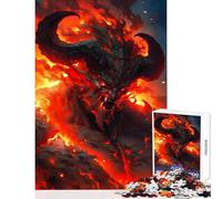 Rompecabezas para Adultos 1000 Fire Hell Diablo Balrog Juguete Educativo Regalo Cumpleaños Juego práctico Interesante Reducción del estrés Tamaño 50x75cm