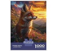 Rompecabezas para Adultos 1000 Fox in Wildflowers at Sunset-1 Rompecabezas para Adultos Juegos Relajantes Montaje De Patrones Regalos para Amigos Y Familiares 70x50cm/1000pcs