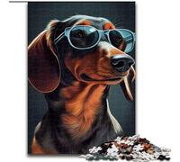 Rompecabezas para Adultos,1000 Gafas de Sol de Madera con diseño de Perro Salchicha, Educativo,Intelectual,descompresor,Divertido Juego Familiar,para un Juego Interactivo Familiar