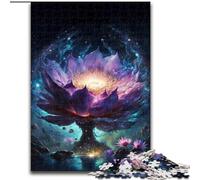 Rompecabezas para Adultos 1000 Galaxy Fantasy Lotus Jigsaw Puzzle Hecho de cartón, Halloween, Navidad, Regalo de cumpleaños 1000 Piezas(26x38cm)