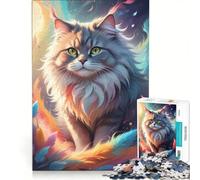 Rompecabezas para Adultos 1000 Gato Cósmico Un Juego fantástico y Estimulante para la Mente, interacción Entre Padres e Hijos, fortalece el Amor Entre Parejas 50x75cm