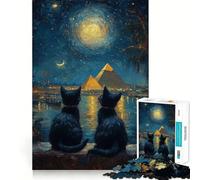 Rompecabezas para Adultos 1000 Gatos de The Pyramids Exact Edge Art Focus Building Toy Cozy Time Game Christmas Wall Art (38x26cm)