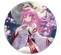 Rompecabezas para Adultos 1000 Genshin Impact Yae Miko Rompecabezas Redondos 1000 Piezas para Adultos decoración del hogar, cumpleaños, festividades y Regalos 67,5 x 67,5 cm