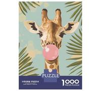 Rompecabezas para Adultos 1000 Giraffe Blowing Bubble Gum Rompecabezas para Adultos Juego Práctico Corte De Precisión Regalos para Amigos Y Familiares 70x50cm/1000pcs
