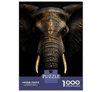 Rompecabezas para Adultos 1000 Gold Dark Elephant Rompecabezas para Adultos Juegos Relajantes Montaje De Patrones Regalos para Amigos Y Familiares 70x50cm/1000pcs