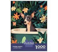 Rompecabezas para Adultos 1000 Greyhound Dog in A Bathtub Rompecabezas para Adultos Juegos Relajantes Montaje De Patrones Regalos para Amigos Y Familiares 52x38cm/1000pcs
