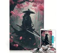 Rompecabezas para Adultos 1000 Guerreros samuráis en cerezos en Flor Juego de ingenio interacción Entre Padres e Hijos fortalece el Amor Entre Parejas 38x52cm