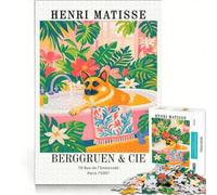 Rompecabezas para Adultos 1000 Henri Matisse Perro en la bañera Póster Juego de ingenio Interesante reducción del estrés Regalo de Juego desafiante 50x75cm