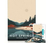 Rompecabezas para Adultos 1000 Hot Springs National Park Poster Premium Edge Art Juguete de Habilidades cognitivas Juego Casual Juego de cumpleaños Divertido (38x26cm)