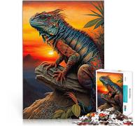 Rompecabezas para Adultos 1000 Iguana al Atardecer Madera，para y a Partir de 14 años Juguetes Juegos Educativos Antiestrés Mejorar el Amor Entre Parejas。tamaño：50x75cm/19.68x29.52pulgada
