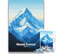 Rompecabezas para Adultos 1000 Ilustración del Monte Everest Ideal para Momentos de Tranquilidad y relajación Corte Uniforme Limpio Juguete de Ocio Tamaño 38x52cm