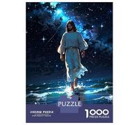 Rompecabezas para Adultos 1000 Jesus Walking Water Rompecabezas para Adultos Juegos Relajantes Montaje De Patrones Regalos para Amigos Y Familiares 38x26cm/1000pcs