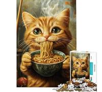 Rompecabezas para Adultos 1000 Kitty's Noodle Feast Rompecabezas para Adolescentes Antiestrés Juguetes difíciles y desafiantes Juegos educativos 38x52cm