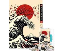 Rompecabezas para Adultos 1000 La Gran Ola del Fuji Rompecabezas para Adultos Juguetes antiestrés Una Obra de Arte Regalos para Amigos y Familiares (Tamaño 38x26cm)