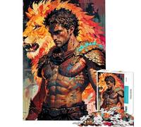 Rompecabezas para Adultos 1000 Leones y Gladiadores Rompecabezas para Adultos Juego práctico Vacaciones en casa Matar el Tiempo Regalo de cumpleaños Regalos (Tamaño 38x52cm)