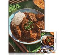 Rompecabezas para Adultos 1000 Loco Moco Plato Almuerzo Ilustración Juegos Educativos Desafío Difícil Juguete Educativo Tamaño 38x52cm