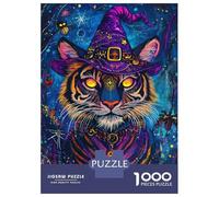 Rompecabezas para Adultos 1000 Magic Tiger Halloween Rompecabezas para Adultos Juegos Relajantes Montaje De Patrones Regalos para Amigos Y Familiares 52x38cm/1000pcs