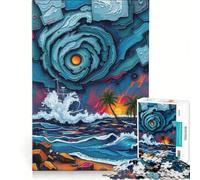 Rompecabezas para Adultos 1000 Mares Tormentosos Remolinos Celestiales - Una Danza del Caos Juego de Acertijos Interacción Entre Padres e Hijos Fortalece el Amor Entre Parejas 38x26cm