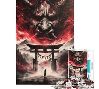 Rompecabezas para Adultos 1000 Máscaras de Oni y Puerta Torii Malignas Diversión en casa Actividades Decoración artística para el hogar Juego práctico para Mayores de 14 años (38x52cm)