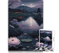 Rompecabezas para Adultos 1000 Monte Fuji Sereno Ideal para Momentos de Tranquilidad y relajación Corte Uniforme Limpio Juguete de Ocio Tamaño 38x26cm
