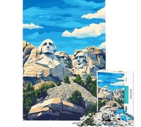 Rompecabezas para Adultos 1000 Monumento Nacional del Monte Rushmore Actividades Divertidas para Hacer en casa decoración artística para el hogar Juego práctico para Mayores de 14 años (50x75cm)