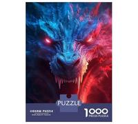 Rompecabezas para Adultos 1000 Neon Dragon in Flames Rompecabezas para Adultos Juegos Relajantes Montaje De Patrones Regalos para Amigos Y Familiares 38x26cm/1000pcs