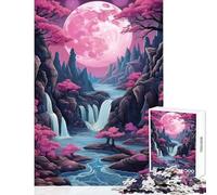 Rompecabezas para Adultos 1000 Neon Full Moon Rising Juguete Educativo Obra de Arte Regalo Juego Educativo Colección de Artistas Bellas Artes Tamaño 38x26cm