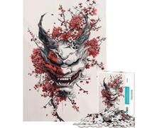 Rompecabezas para Adultos 1000 Oni japoneses Minimalistas Actividades Divertidas en casa Una Obra de Arte Juegos relajantes Apto para Mayores de 14 años (50x75cm)