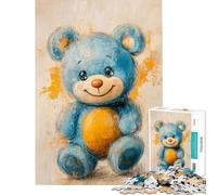 Rompecabezas para Adultos 1000 Ositos de Peluche Azules Juguetes adictivos para Cultivar la Paciencia Juego Familiar Antiestrés Obras de Arte Regalos (tamaño 38x52cm)