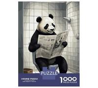 Rompecabezas para Adultos 1000 Panda on The Toilet Rompecabezas para Adultos Juego Práctico Corte De Precisión Regalos para Amigos Y Familiares 70x50cm/1000pcs