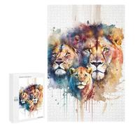 Rompecabezas para Adultos 1000 PCS A Family of Lions Rompecabezas para Adultos Juegos Familiares Decoración del Hogar Regalos para Amigos Y Familiares 1000 PCS