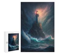 Rompecabezas para Adultos 1000 PCS A Lighthouse in A Storm V6 Rompecabezas para Adultos Juego Práctico Mejora La Memoria Regalos para Amigos Y Familiares 1000 PCS
