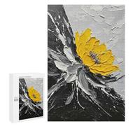 Rompecabezas para Adultos 1000 PCS Abstract Floral Painting with Yellow Flower Rompecabezas Juegos Relajantes Análisis Y Lógica Cumpleaños Y Navidad 1000 PCS