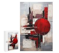 Rompecabezas para Adultos 1000 PCS Abstract Red Sphere - Black, White & Crimson Geometry Rompecabezas para Adultos Juegos Familiares Regalo De Cumpleaños Regalos De Cumpleaños 1000