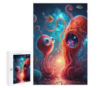 Rompecabezas para Adultos 1000 PCS Alien Jellyfish Encounter Rompecabezas para Adultos Juguete Decoración De Pared Regalos para Mujeres Gran Regalo para Juegos 1000 PCS