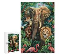 Rompecabezas para Adultos 1000 PCS Amazon Jungle Safari Animals Rompecabezas para Adolescentes Corte De Precisión Difícil Y Desafiante Regalos De Cumpleaños Y Únicos 1000 PCS
