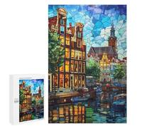 Rompecabezas para Adultos 1000 PCS Amsterdam Canal Glow Rompecabezas para Adultos Juegos Familiares Corte De Precisión Cumpleaños Y Navidad 1000 PCS
