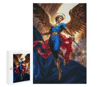 Rompecabezas para Adultos 1000 PCS Angel Michael with Sword and Golden Wings Rompecabezas Juegos Relajantes Análisis Y Lógica Cumpleaños Y Navidad 1000 PCS