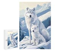 Rompecabezas para Adultos 1000 PCS Arctic Wolf Family Juego De Rompecabezas para Ejercitar La Mente Corte De Precisión Interacción Entre Padres E Hijos 1000 PCS