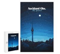 Rompecabezas para Adultos 1000 PCS Auckland Sky Tower Night Rompecabezas para Adultos Juegos Relajantes Análisis Y Lógica Cumpleaños Y Navidad 1000 PCS