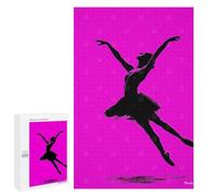 Rompecabezas para Adultos 1000 PCS Ballerina Silhouette - Elegant Dance on Pink Rompecabezas para Adultos Juego De Ingenio Desafío Difícil 1000 PCS