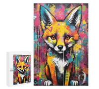 Rompecabezas para Adultos 1000 PCS Banksy Graffiti Slum Fox Rompecabezas para Adultos Juegos Relajantes Mejora La Memoria Cumpleaños Y Navidad 1000 PCS