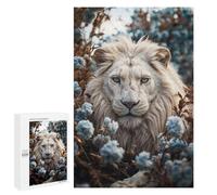 Rompecabezas para Adultos 1000 PCS Beautiful White Lion in Bloom Rompecabezas para Adultos Juego Práctico Corte De Precisión Juego Desafiante Regalos 1000 PCS