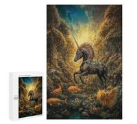 Rompecabezas para Adultos 1000 PCS Black Unicorn in Enchanted Forest Rompecabezas para Adultos Juegos Familiares Regalo De Cumpleaños Regalos De Cumpleaños 1000 PCS