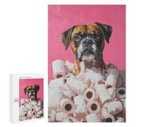 Rompecabezas para Adultos 1000 PCS Boxer Dog in Toilet Paper Painting Boxer Dog Toilet Art Rompecabezas para Adultos Juegos Familiares Corte De Precisión Cumpleaños Y Navidad 1000