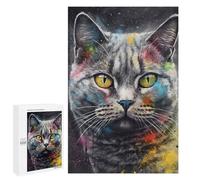 Rompecabezas para Adultos 1000 PCS British Shorthair Painting Rompecabezas para Adultos Juguetes Antiestrés Decoración del Hogar Cumpleaños Y Navidad 1000 PCS