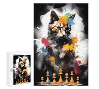 Rompecabezas para Adultos 1000 PCS Cat Chess Master Rompecabezas para Adultos Juegos Relajantes Mejora La Memoria Cumpleaños Y Navidad 1000 PCS