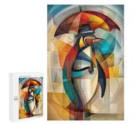 Rompecabezas para Adultos 1000 PCS Charming Penguin - Cubist Dandy in The Rain Rompecabezas para Adultos Juego De Ingenio Desafío Difícil 1000 PCS